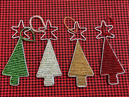 Mini Tree Ornaments - Handcrafted Beaded Christmas Decorations from Tanzania